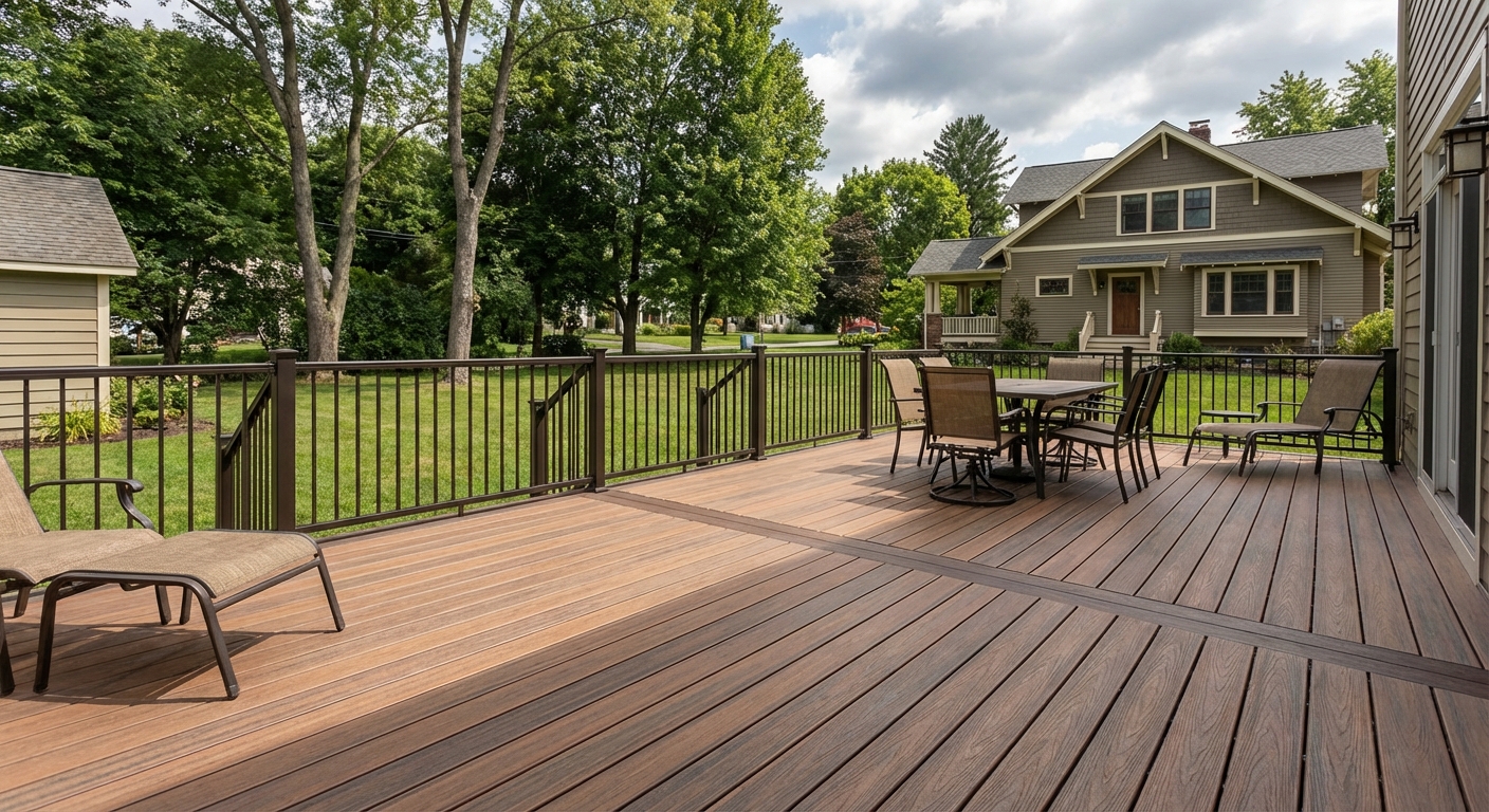 Composite deck in Saratoga Springs showing durability and value for homeowners
