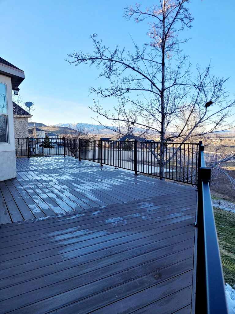 Picturesque wooden deck scenes are created with piers and benches by TC Decks.