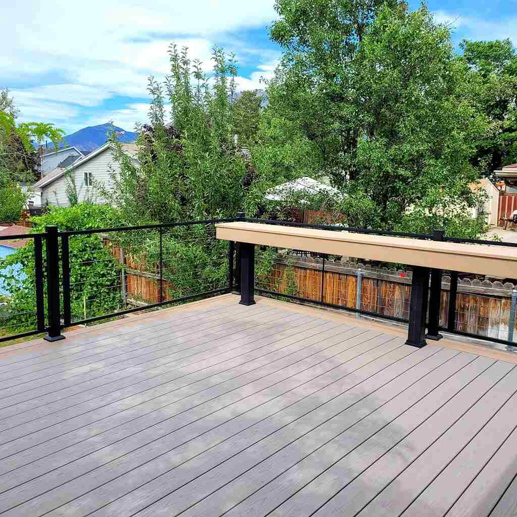 Strategically placed benches on wooden walkways are crafted by TC Decks.