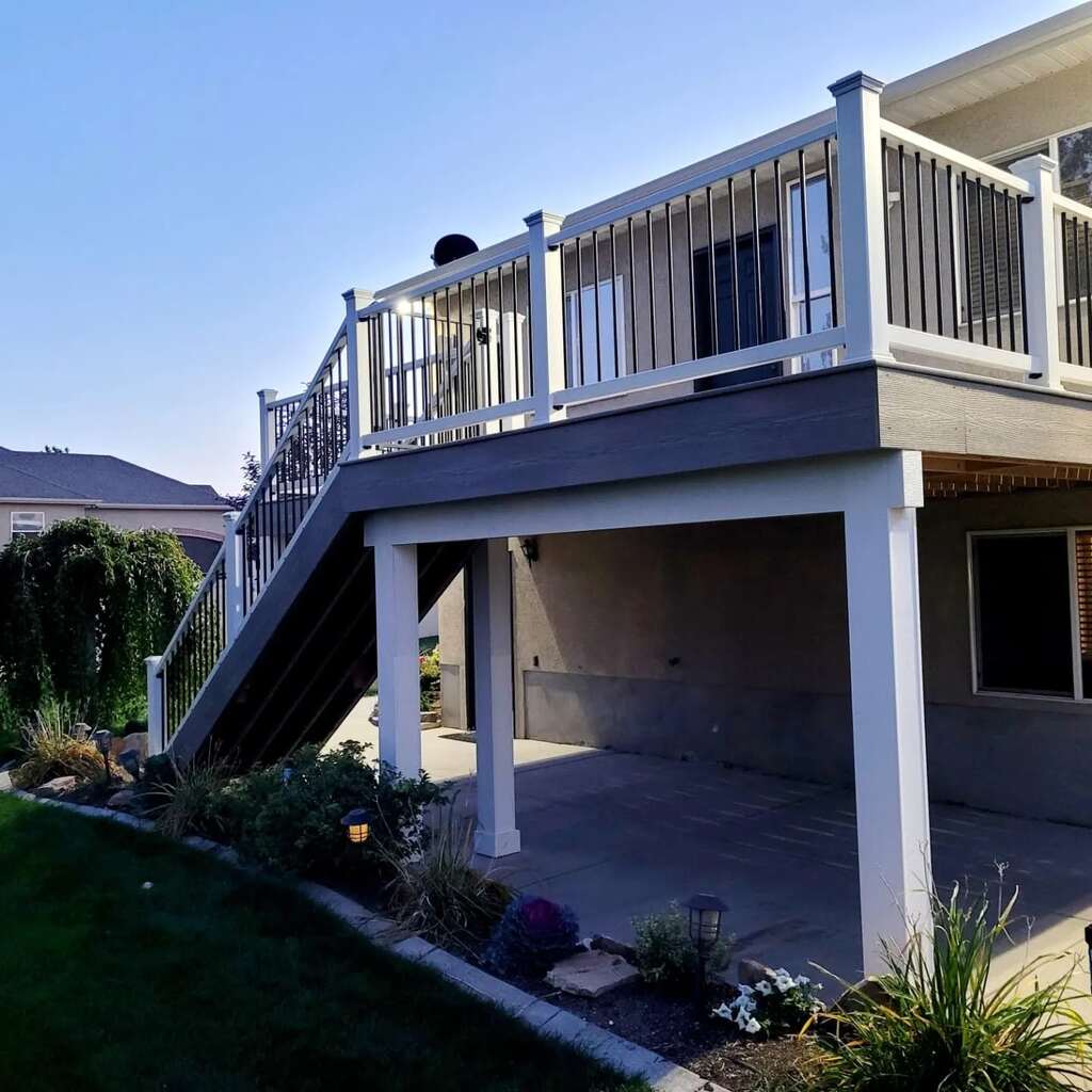 Grand designs feature large white houses with balconies by TC Decks.